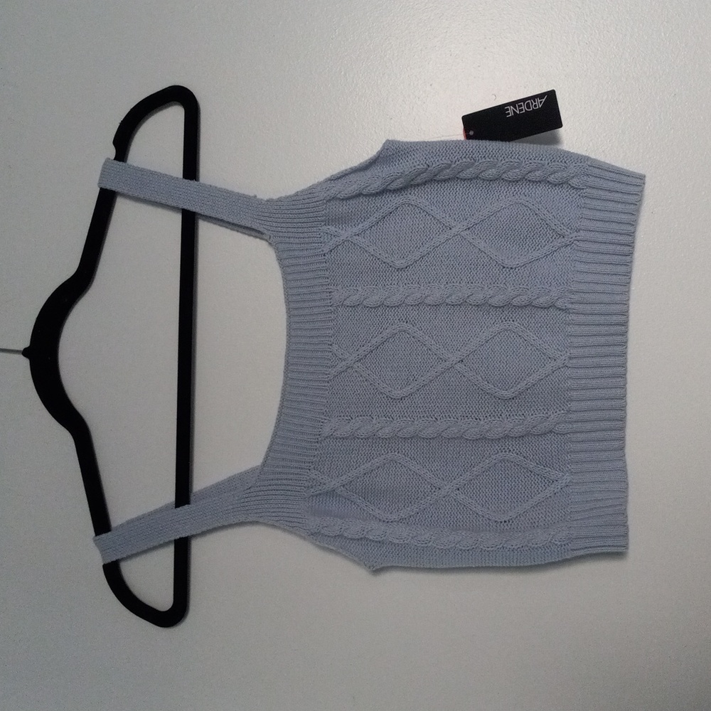 NWT Blue Knit Crop Tank